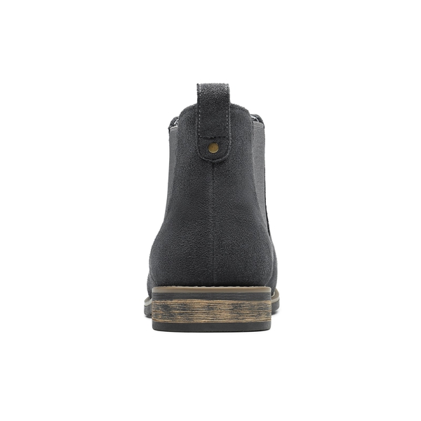Men's Timeless Suede Leather Chelsea Boots - GREY - 4